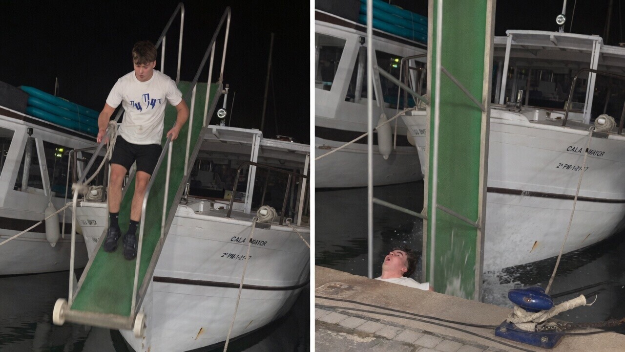 Dronken toerist op Ibiza test met zijn kaak hoe hard de kade eigenlijk is