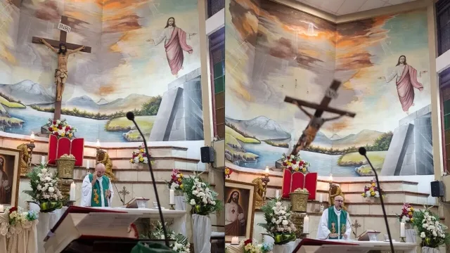 Priester overlijdt ter plekke nadat kruisbeeld op hem valt