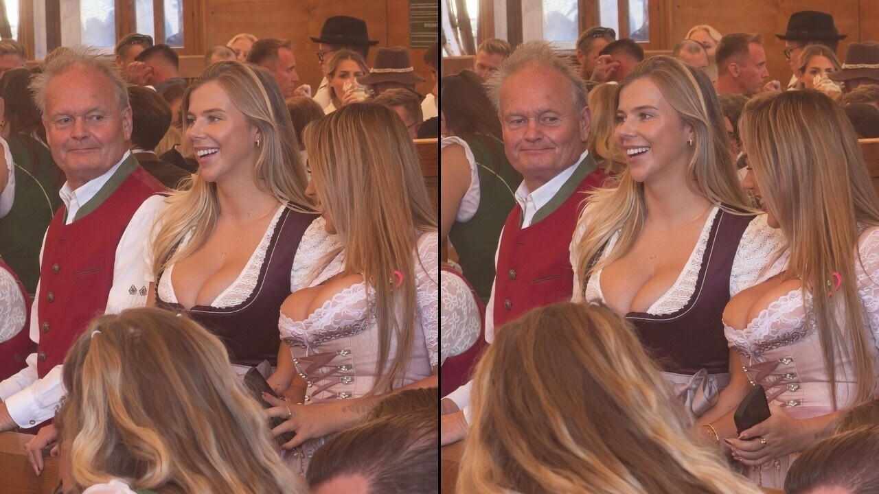 Luxy Dutch zorgt met haar decolleté voor afleiding op Oktoberfest