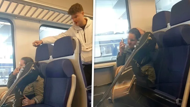 Irritant kind vindt zichzelf extreem grappig met z'n scheerschuimprank