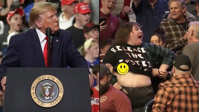 ZIEN: Demonstrante geslagen door publiek bij Trump-bijeenkomst