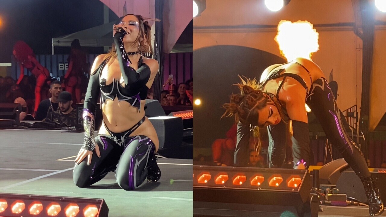 Braziliaanse Anitta heeft duidelijk wat te pittig gegeten voordat ze het podium opging